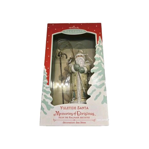 NEW 2002 Hallmark Chalkware "YULETIDE SANTA" MEMORIES OF CHRISTMAS w Post Card - Picture 1 of 3